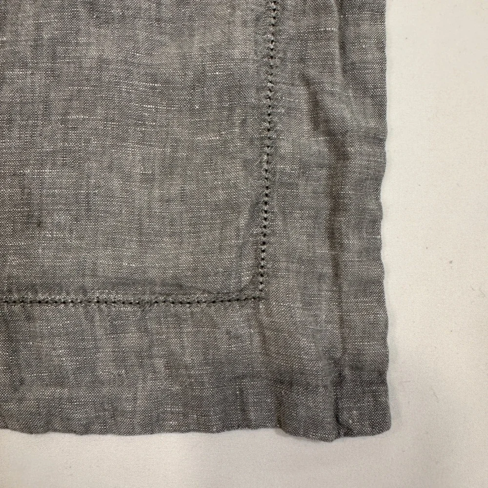 Pottery Barn Belgian Flax Linen‎ Standard Pillow Sham Grey Hemstitch | Farmhouse